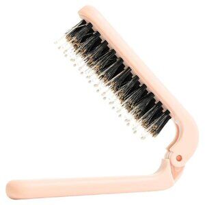 Mini Travel Hair Brush Folding Detangler Boar Bristles Portable Wet Dry Kids Wom